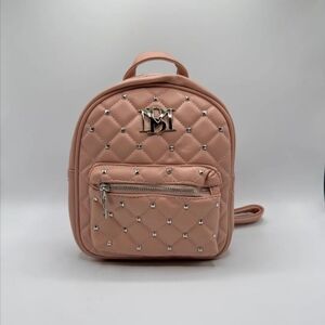 BADGLEY MISCHKA Blush Silver Studded Mini Backpack